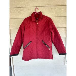 Postcard Exclusive Style Diamond Quilted Paisley Lined Full Zip Jacket Women's 8